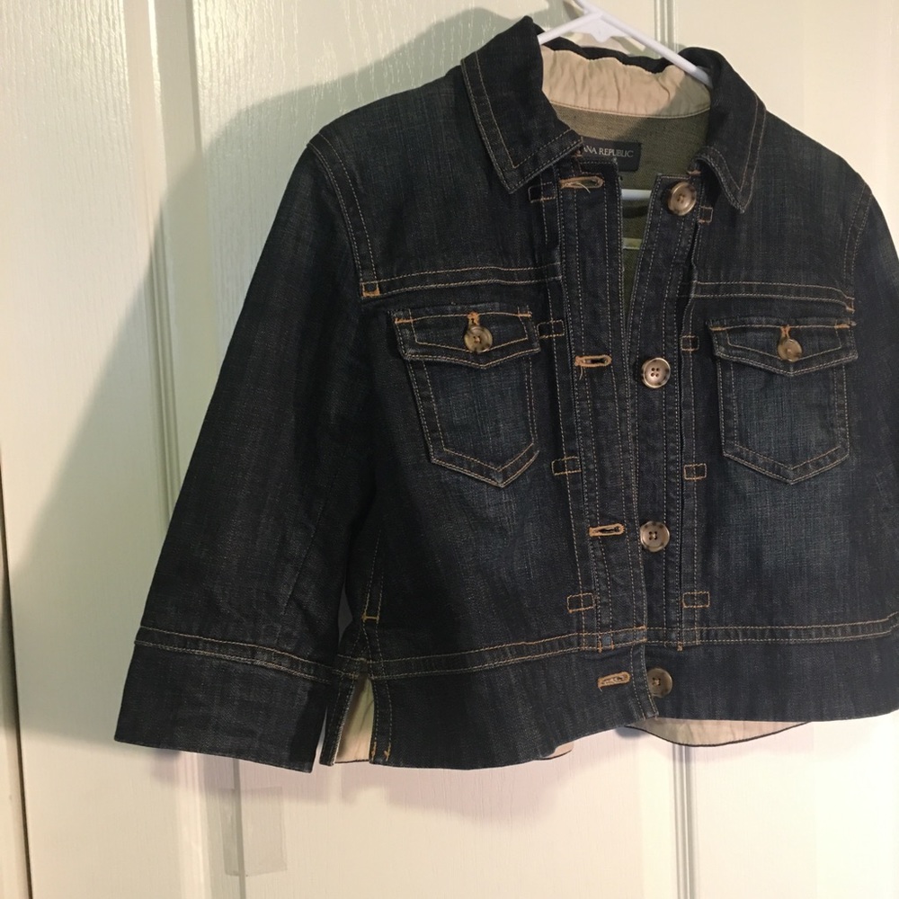 Cropped box style denim jacket